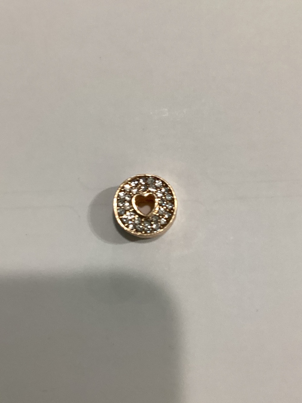 Gold Heart Circle Pavé Charm - Women Jewelry